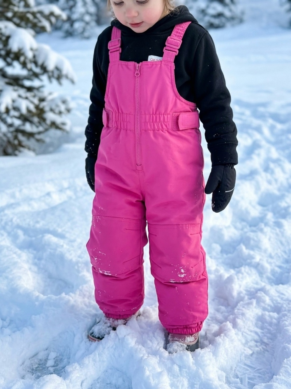 Cat & Jack Bright Pink Insulated Snow Overalls